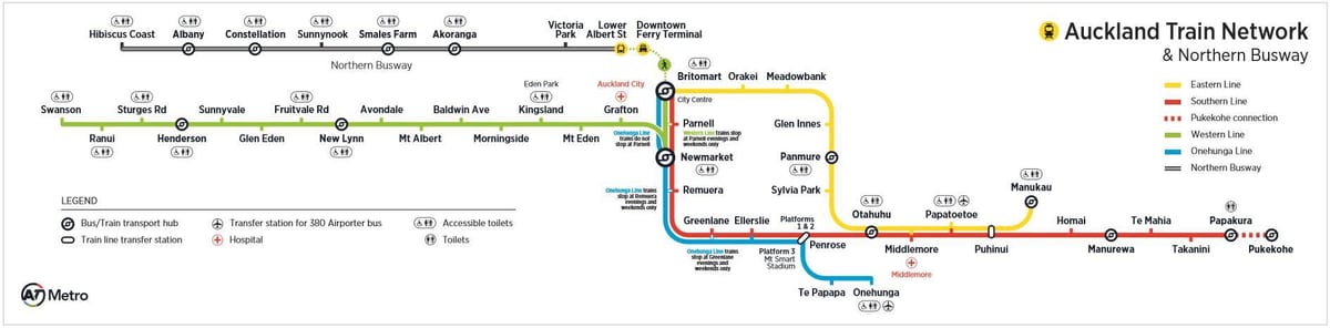 Auckland metro žemėlapis