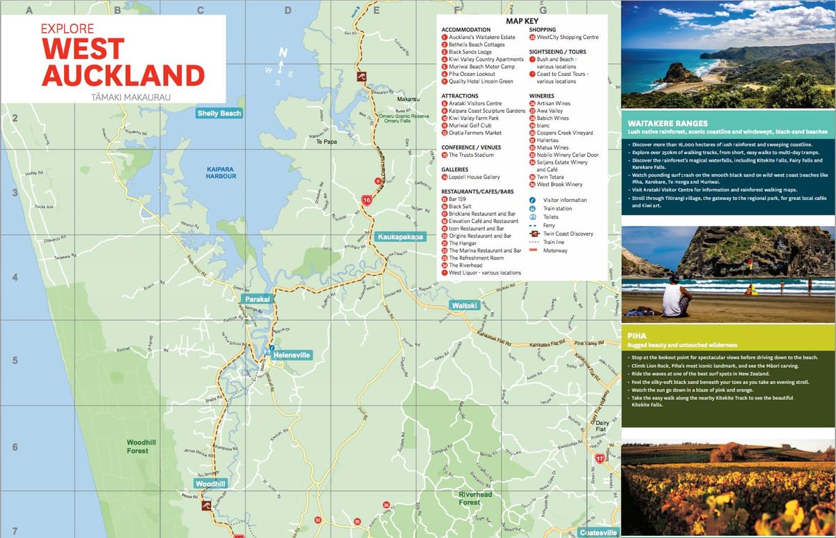 žemėlapis vakarų Oklandas