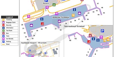 Žemėlapis Auckland airport