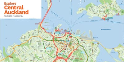 Žemėlapis centrinės Oklandas