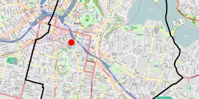 Auckland vidurinės mokyklos zona žemėlapyje