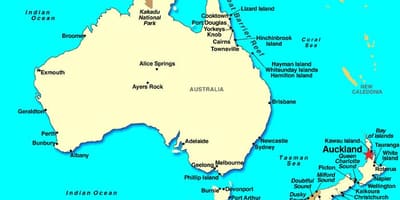 Auckland pasaulio žemėlapis