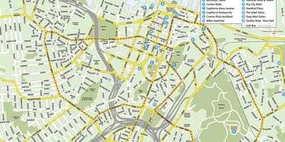 Žemėlapis Oklandas miesto centro