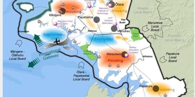 Žemėlapis pietų Oklandas